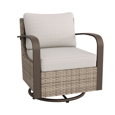 Coastal Vista Outdoor Swivel Wicker Rocker Chair with Deep Seating_EP-FNY-D-Y - Eagle Peak Canopy and Outdoor Products
