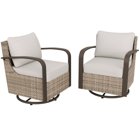 Coastal Vista Outdoor Swivel Wicker Rocker Chair with Deep Seating_EP-FNY-F-Y - Eagle Peak Canopy and Outdoor Products