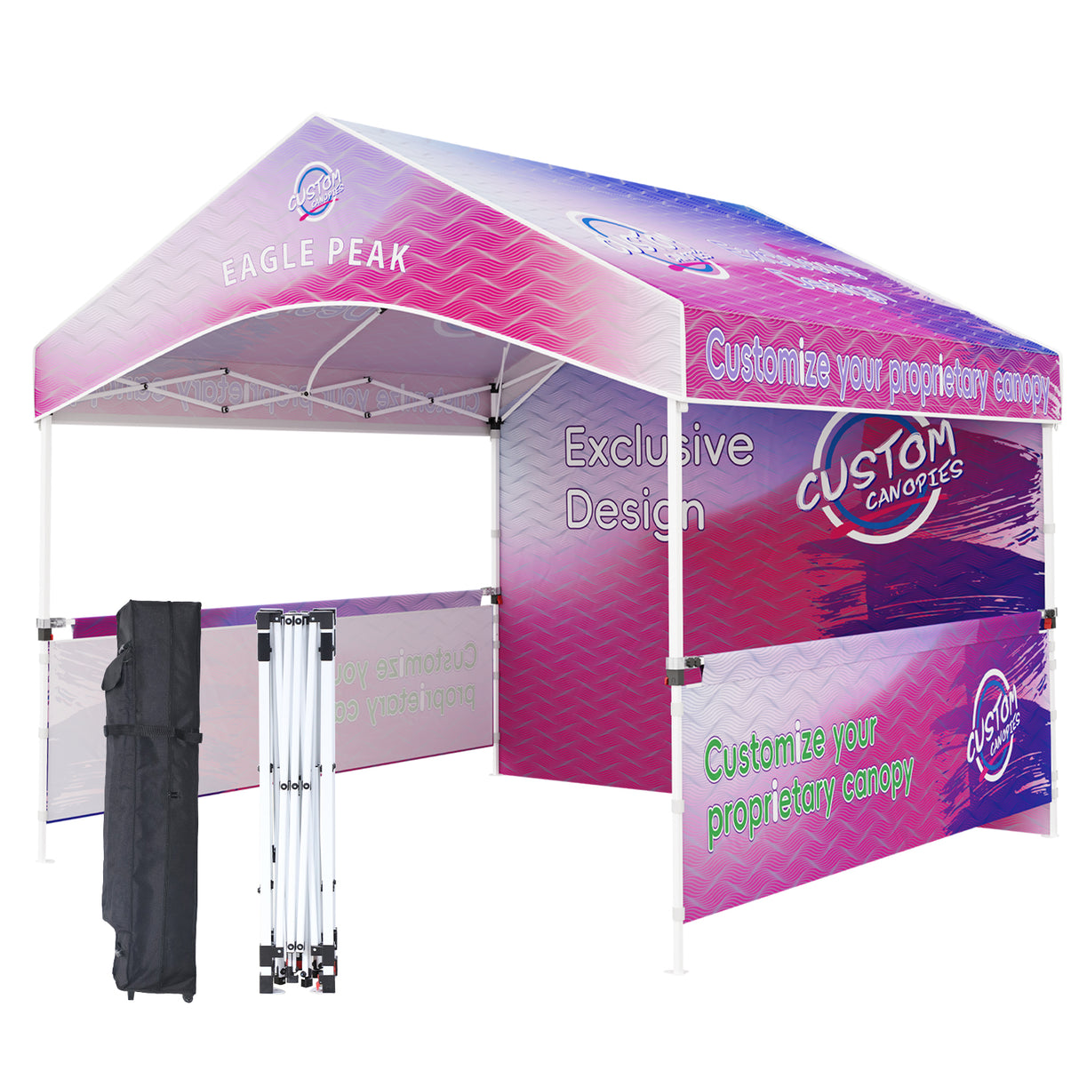 Alps Gable Roof custom Canopy Tent 10x10 with Logo, CLICK TO CONFIGURE - Package Prices Start at $489.99