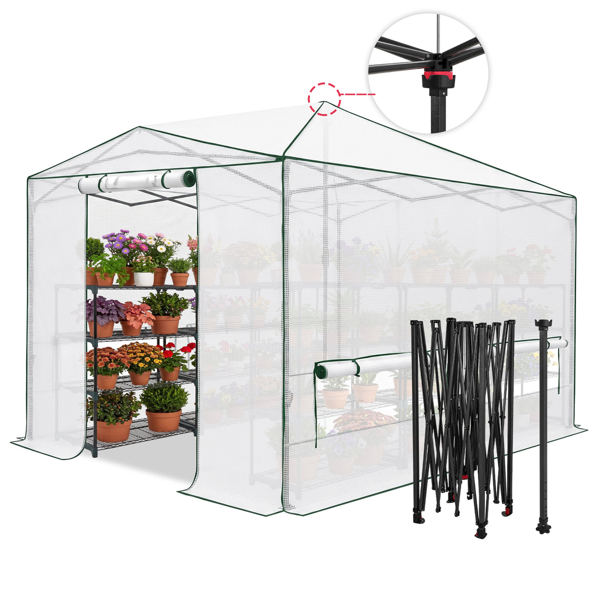 12x8 Easy Setup Pop Up Greenhouse, Support Pole