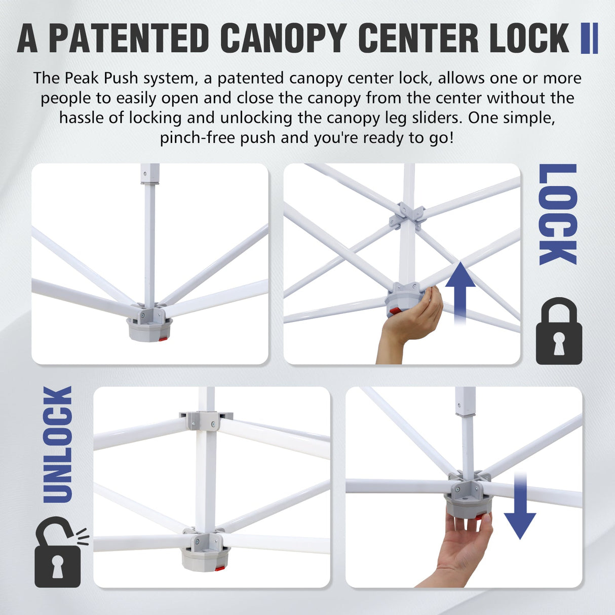 10x10 Alpine Custom Commercial Canopy High Peak Frame, Pop Up Custom Canopy Tent with Logo, Vendor Branded Logo - Eagle Peak Custom Canopy Tent