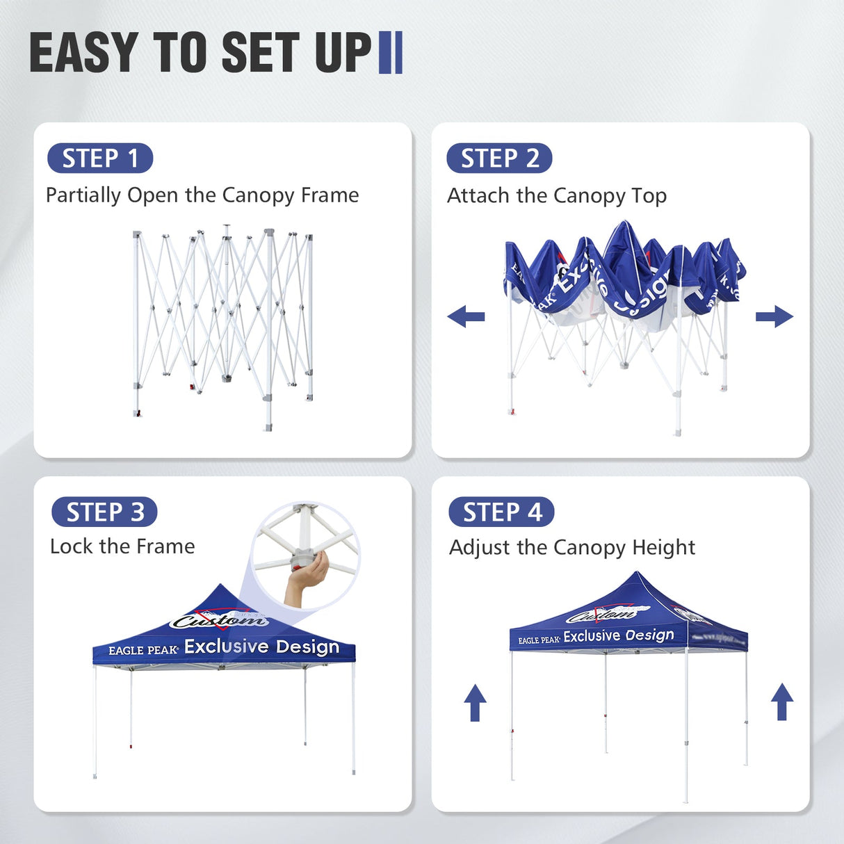 10x10 Alpine Custom Commercial Canopy High Peak Frame,CLICK TO CONFIGURE - Package Prices Start at $629.99 - Eagle Peak Custom Canopy Tent