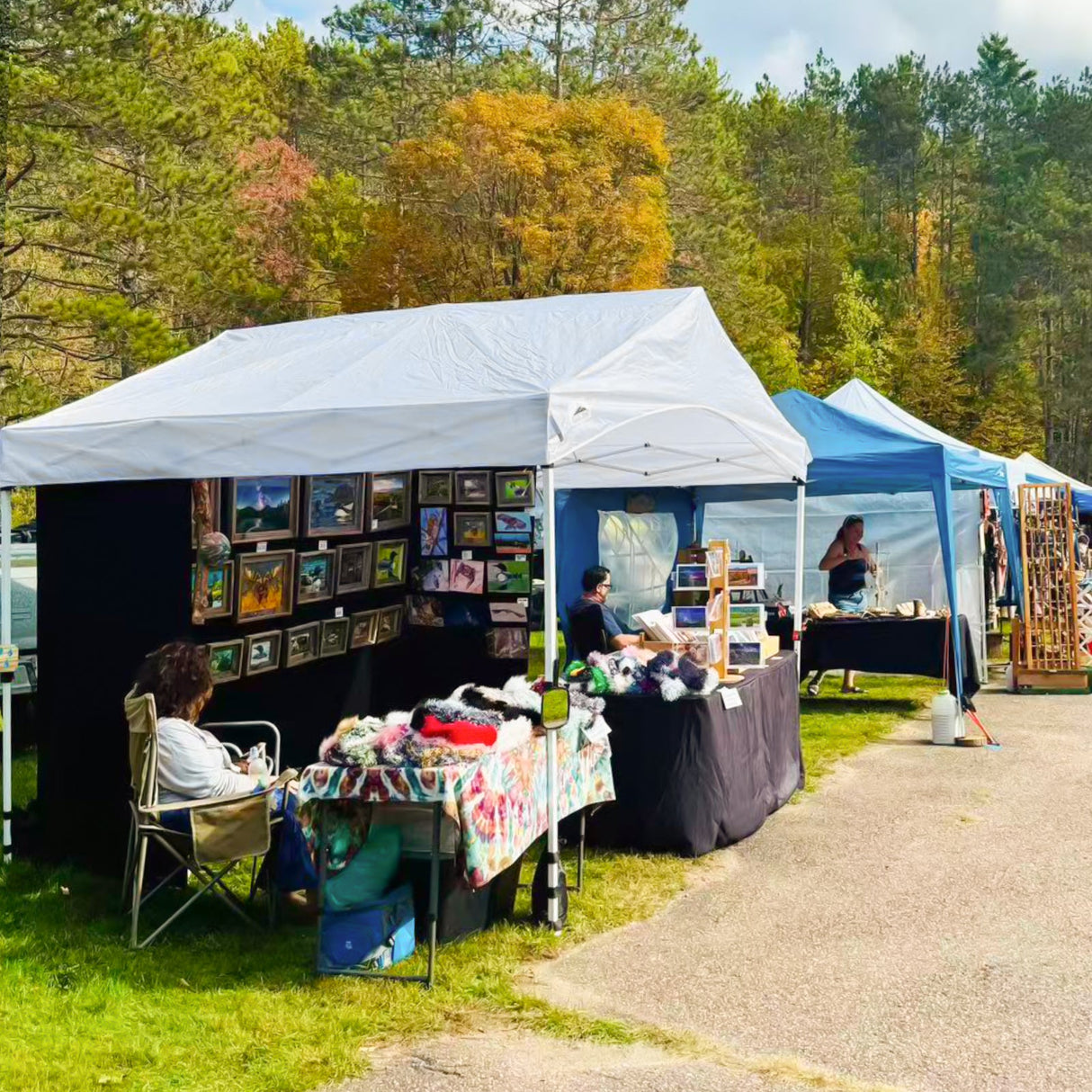 10x10 Commercial Canopy with Gable Roof, White - Eagle Peak Custom Canopy Tent