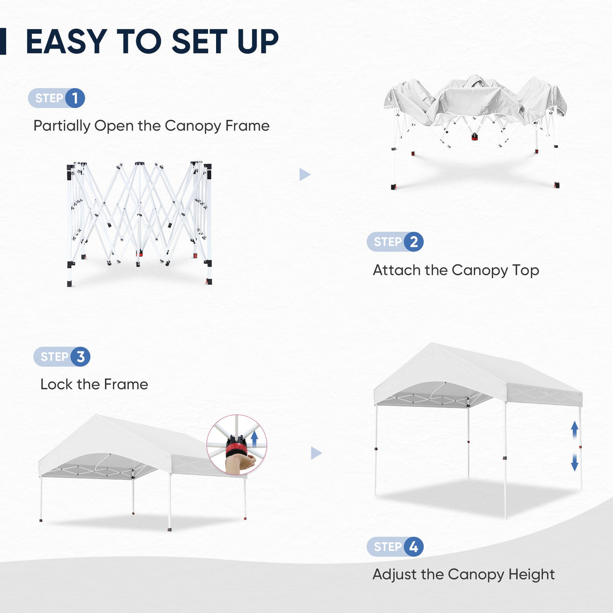 10x10 Commercial Canopy with Gable Roof, White - Eagle Peak Custom Canopy Tent
