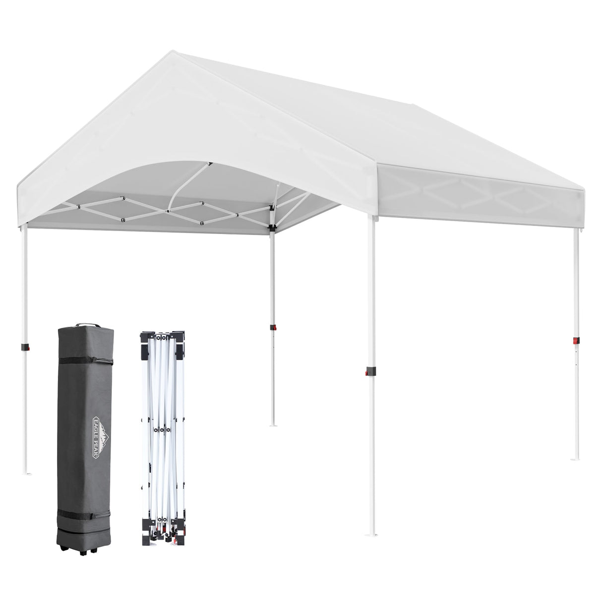 10x10 Commercial Canopy with Gable Roof, White - Eagle Peak Custom Canopy Tent