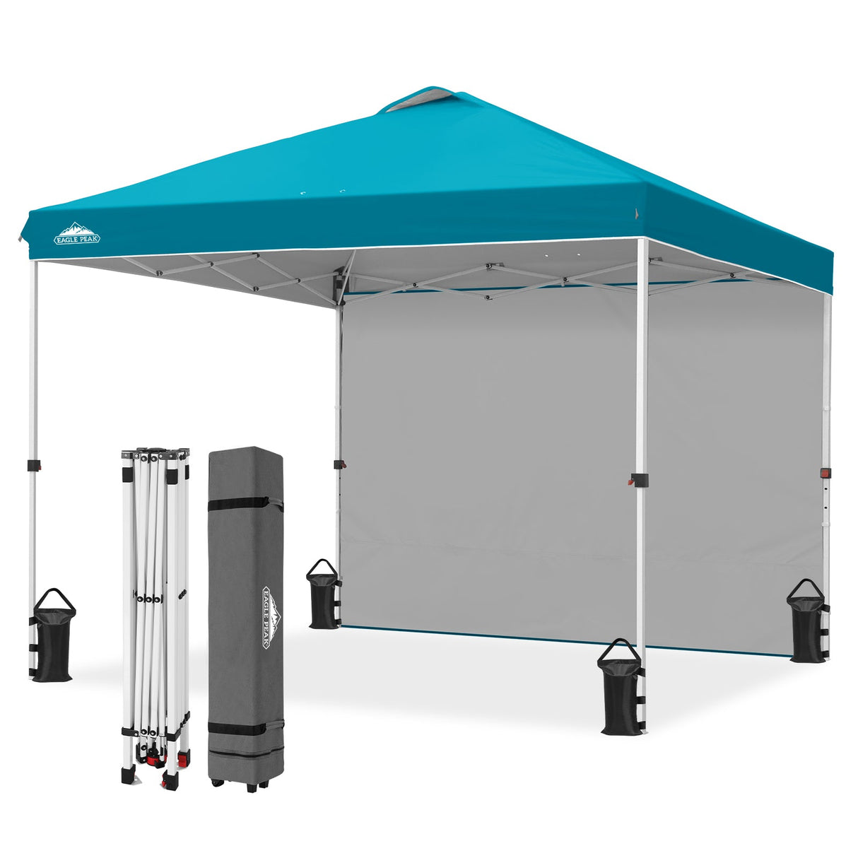 10x10 Commercial Pop up Canopy with 1 Sidewall - Eagle Peak