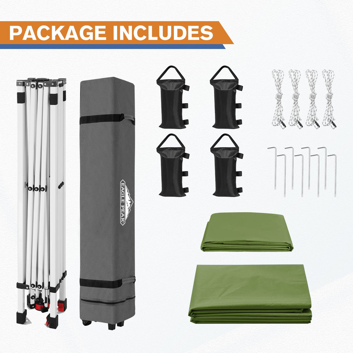 10x10 Commercial Pop up Canopy with 1 Sidewall - Eagle Peak Custom Canopy Tent