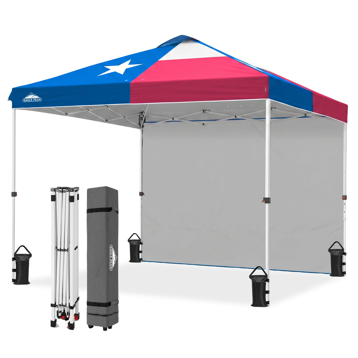 10x10 Commercial Pop up Canopy with 1 Sidewall - Eagle Peak