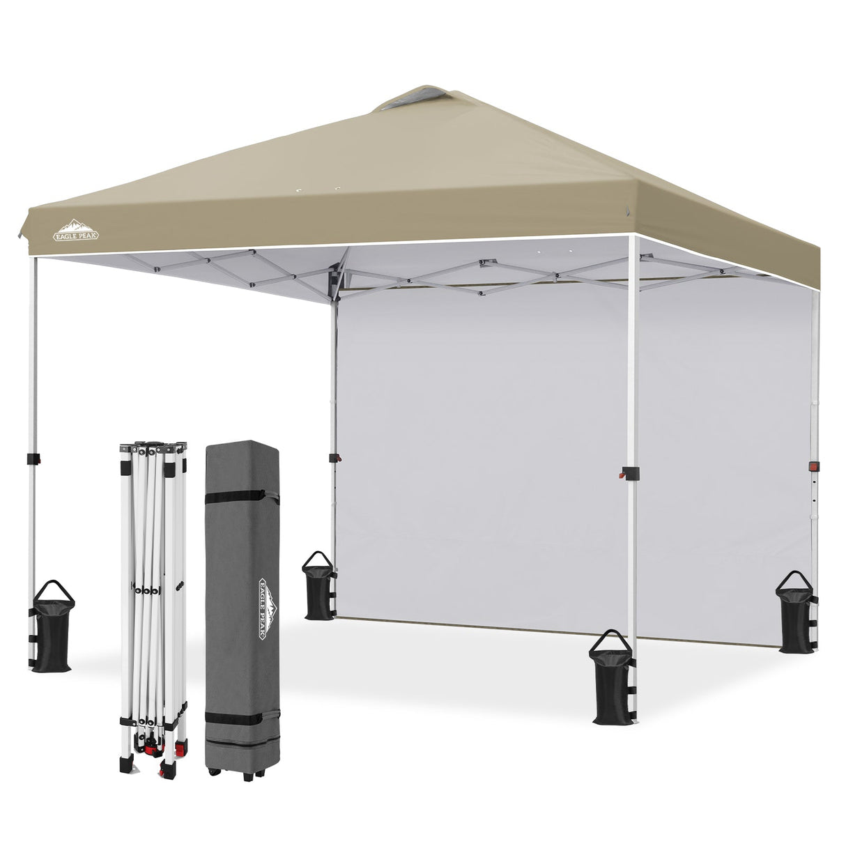 10x10 Commercial Pop up Canopy with 1 Sidewall - Eagle Peak®
