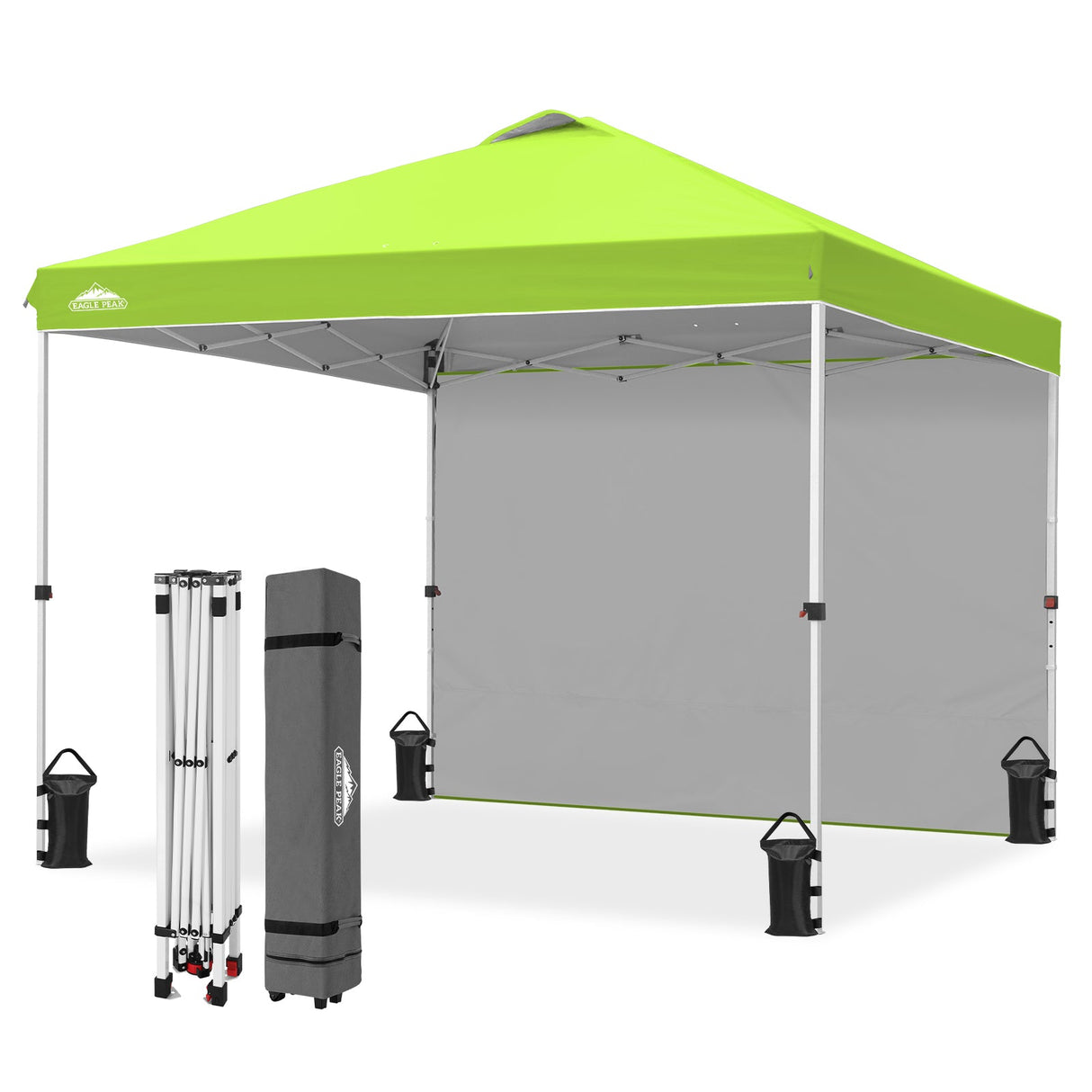 10x10 Commercial Pop up Canopy with 1 Sidewall - Eagle Peak