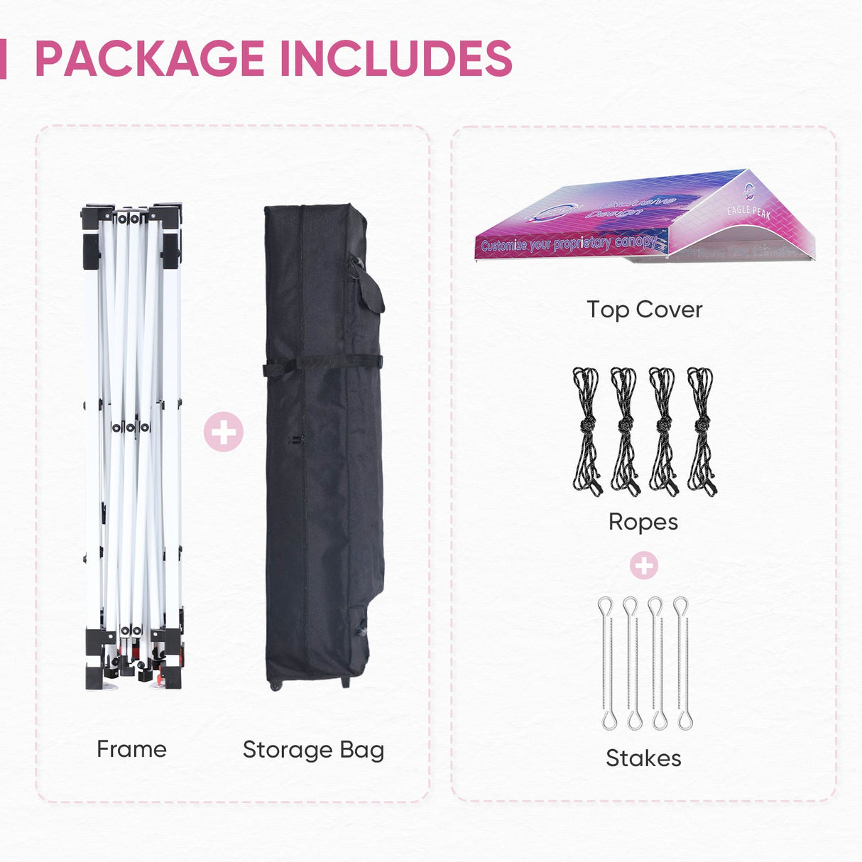 10x10 Custom Commercial Canopy with Gable Roof, Pop Up Custom Canopy Tent with Logo - Eagle Peak Custom Canopy Tent