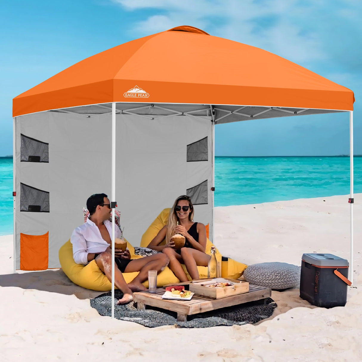 10x10 ft Pop Up Canopy Tent with Sidewall - Eagle Peak Custom Canopy Tent