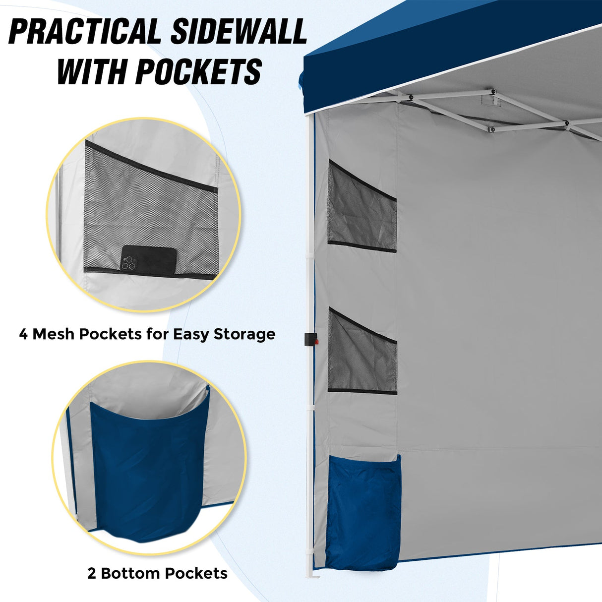 10x10 ft Pop Up Canopy Tent with Sidewall - Eagle Peak Custom Canopy Tent