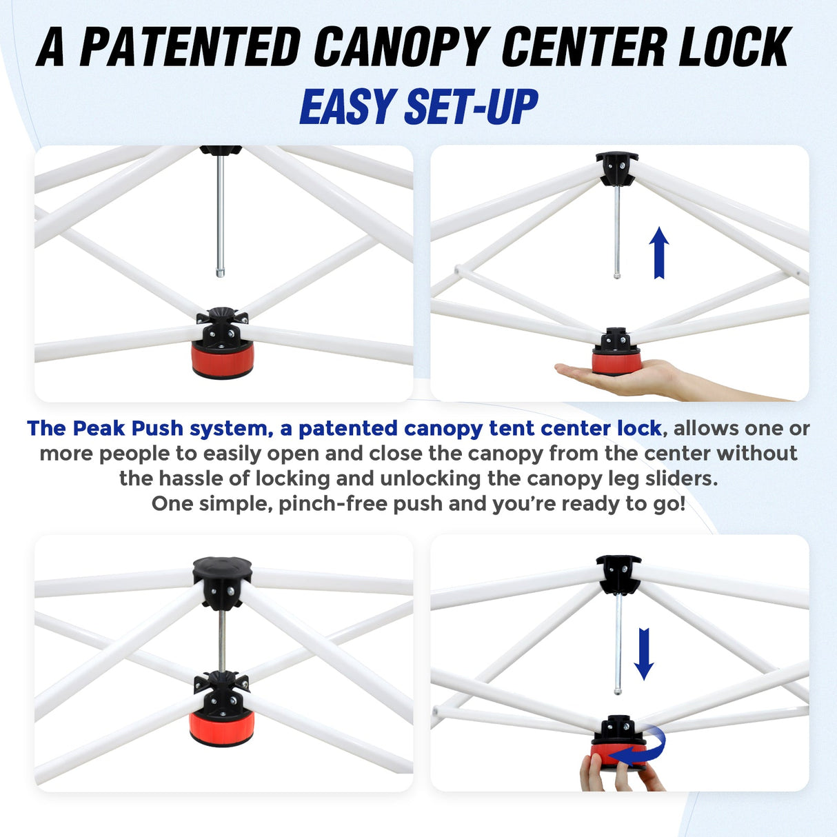 10x10 ft Pop Up Canopy Tent with Sidewall - Eagle Peak Custom Canopy Tent