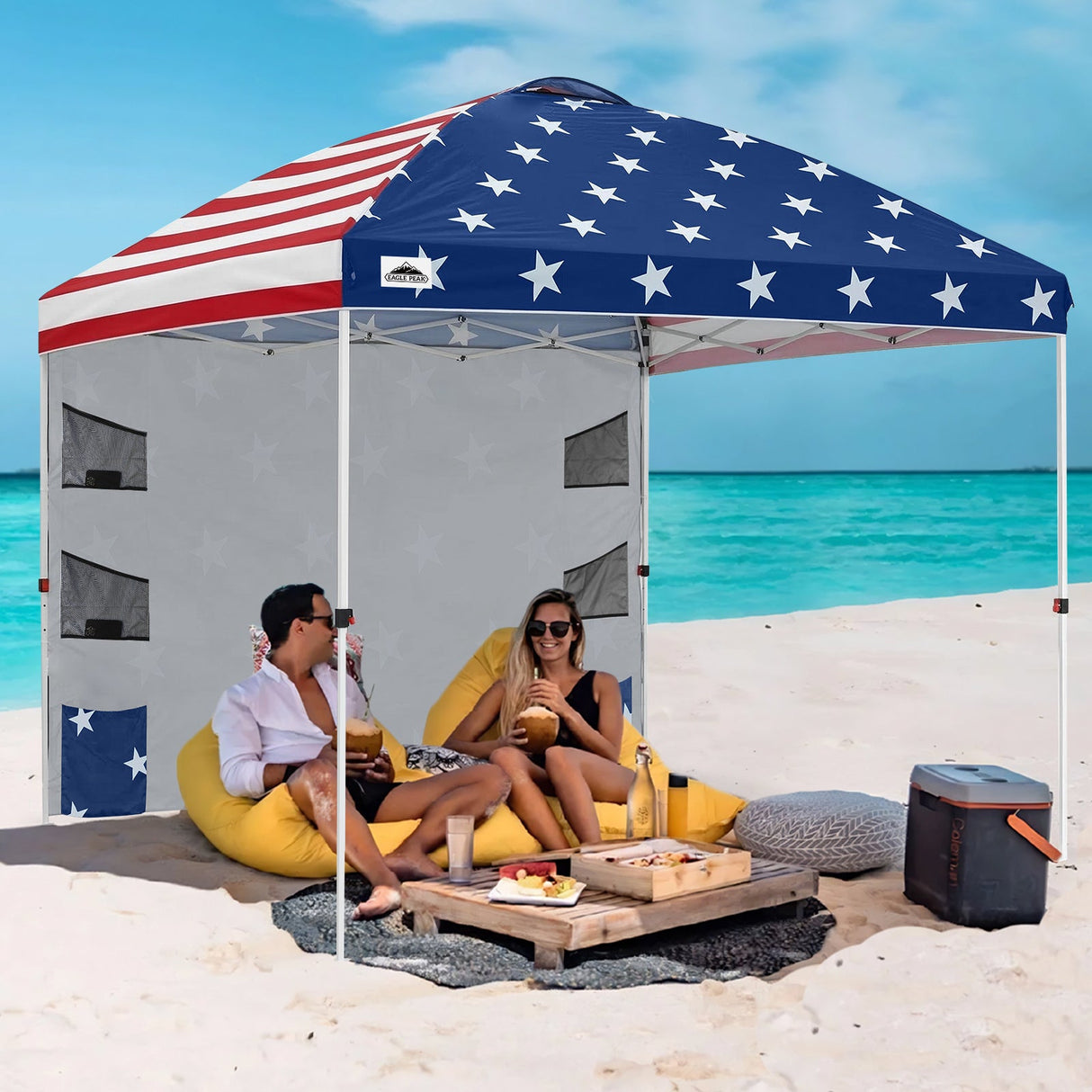 10x10 ft Pop Up Canopy Tent with Sidewall - Eagle Peak Custom Canopy Tent