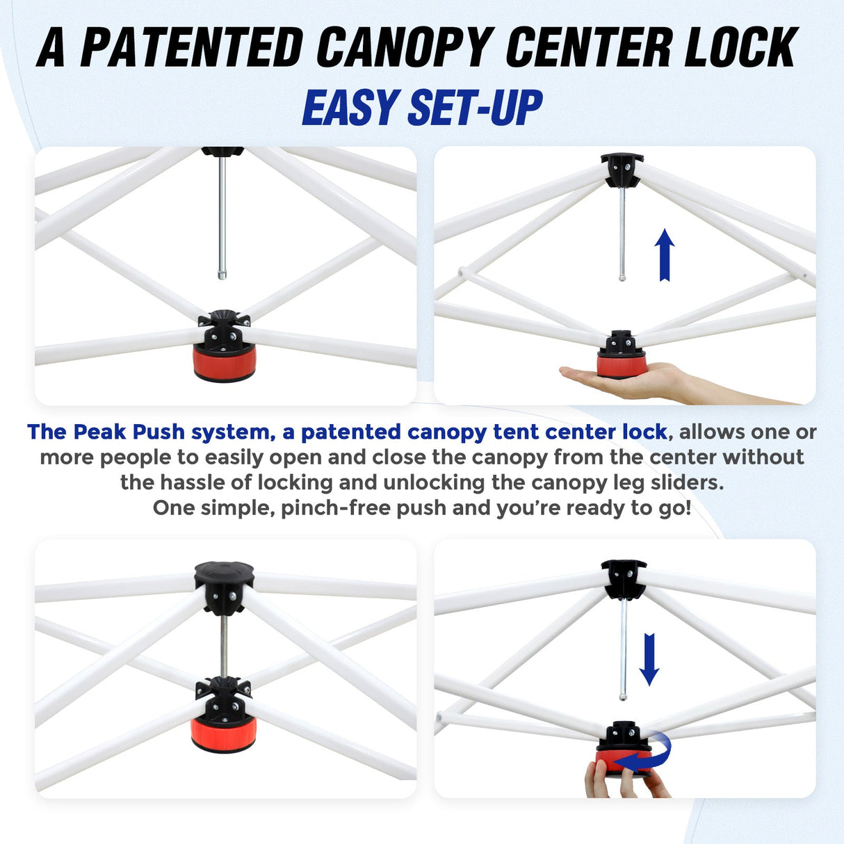 10x10 ft Pop Up Canopy Tent with Sidewall - Eagle Peak Custom Canopy Tent