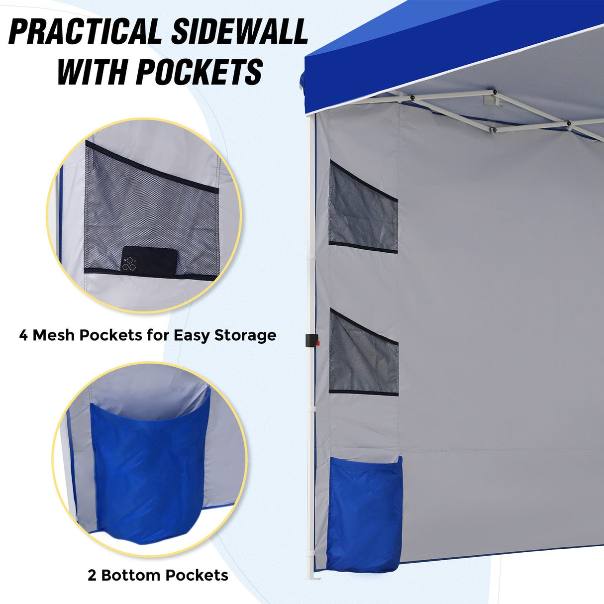 10x10 ft Pop Up Canopy Tent with Sidewall - Eagle Peak Custom Canopy Tent