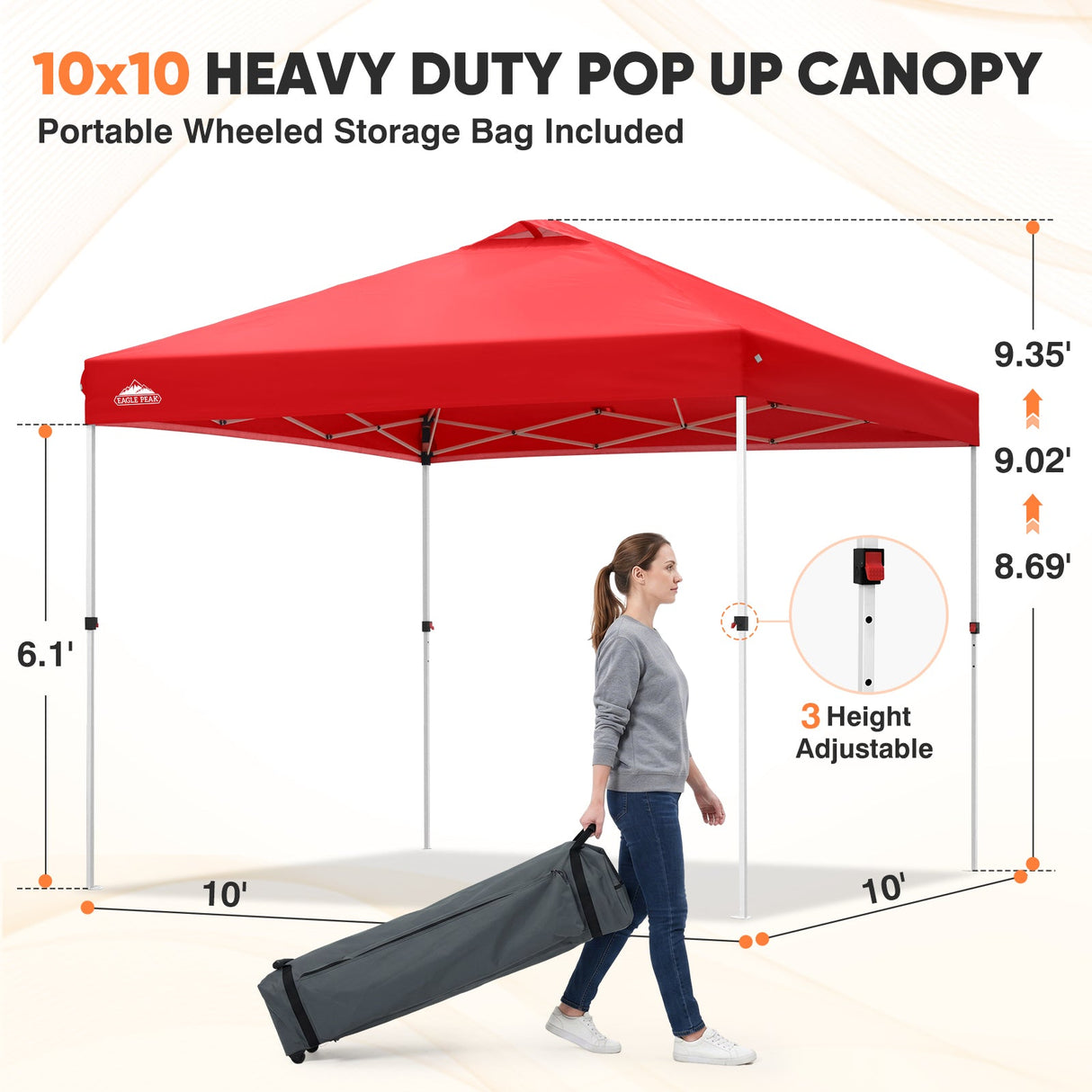 10x10 Pop Up Canopy Tent - Eagle Peak