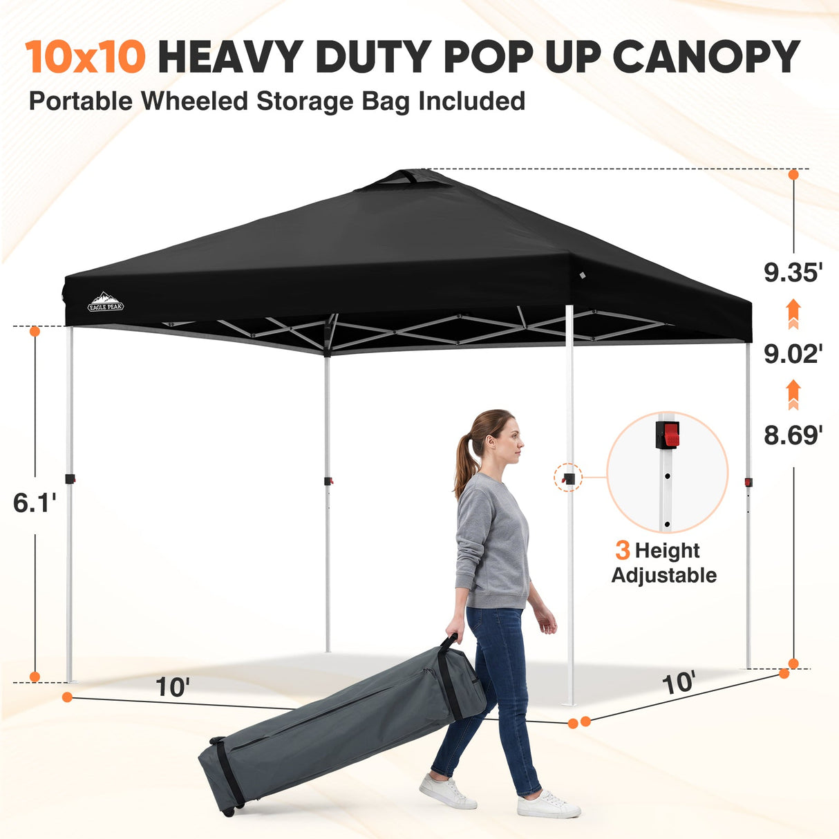 10x10 Pop Up Canopy Tent - Eagle Peak