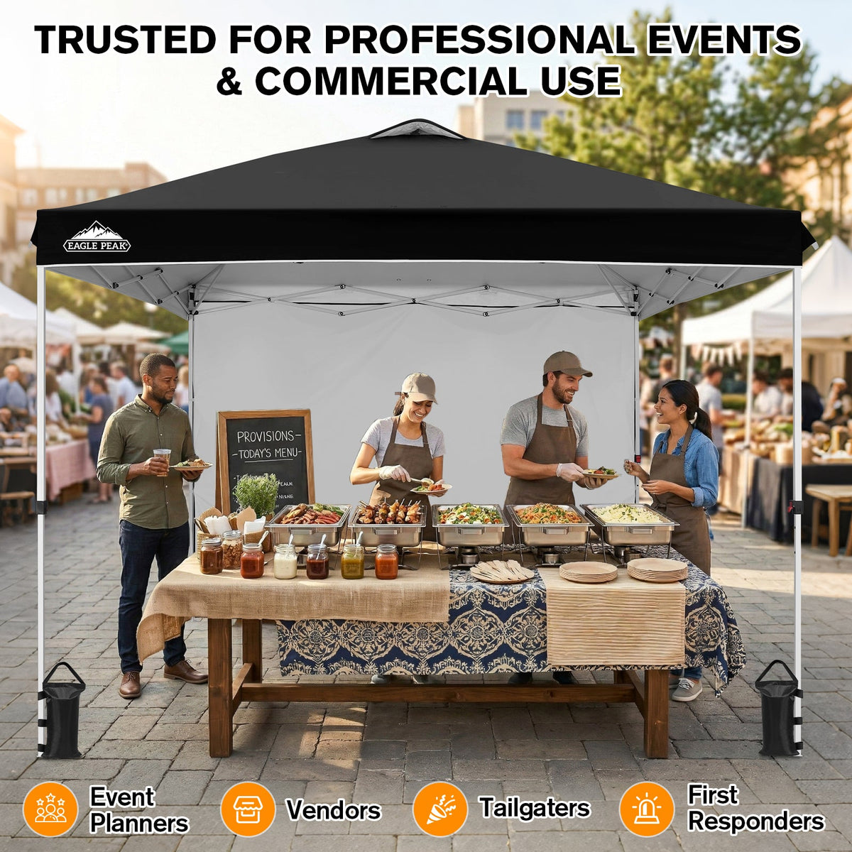 10x10 Pop Up Canopy Tent with 1 Sidewall - Eagle Peak®