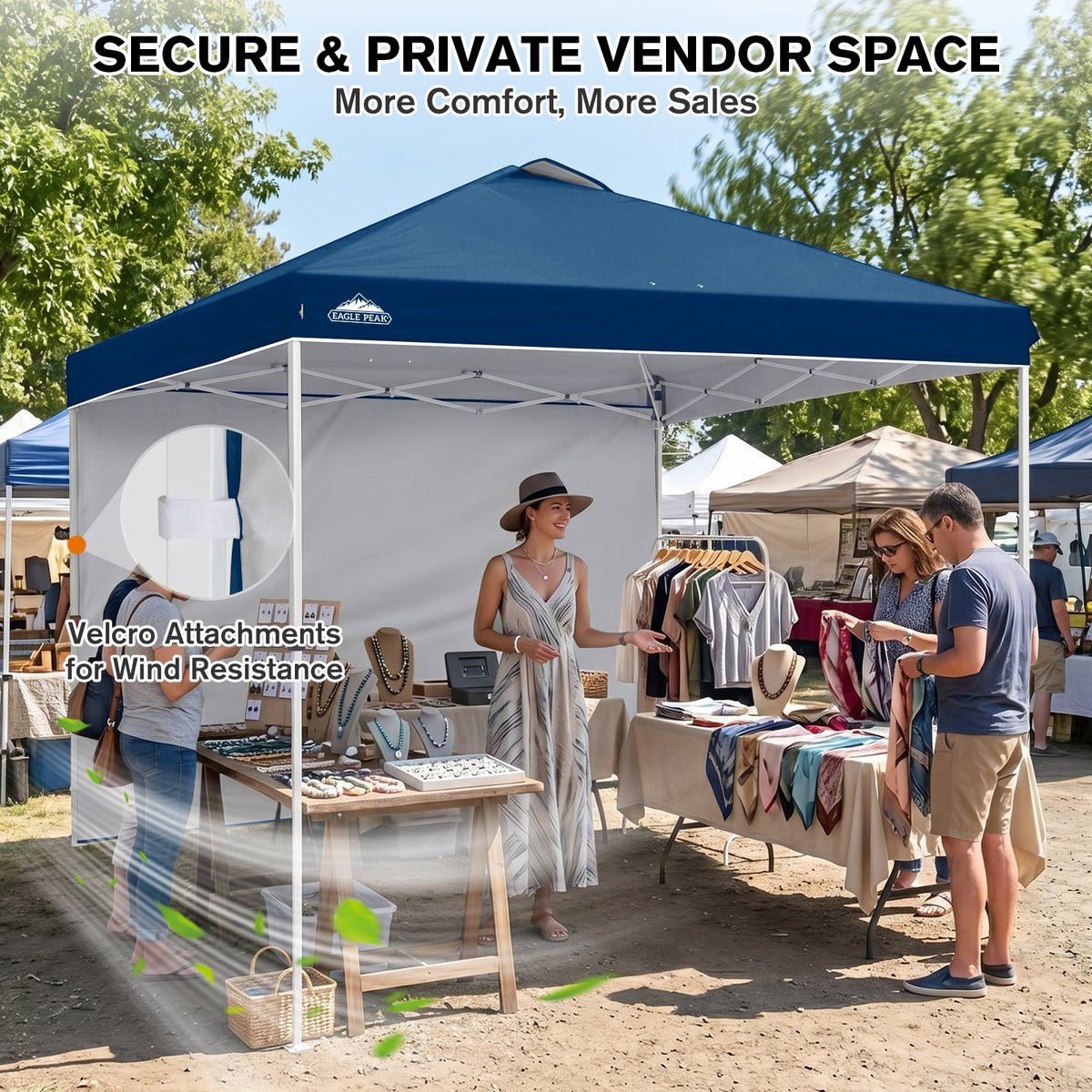 10x10 Pop Up Canopy Tent with 1 Sidewall - Eagle Peak®