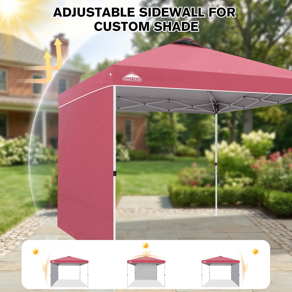 10x10 Pop Up Canopy Tent with 1 Sidewall - Eagle Peak®