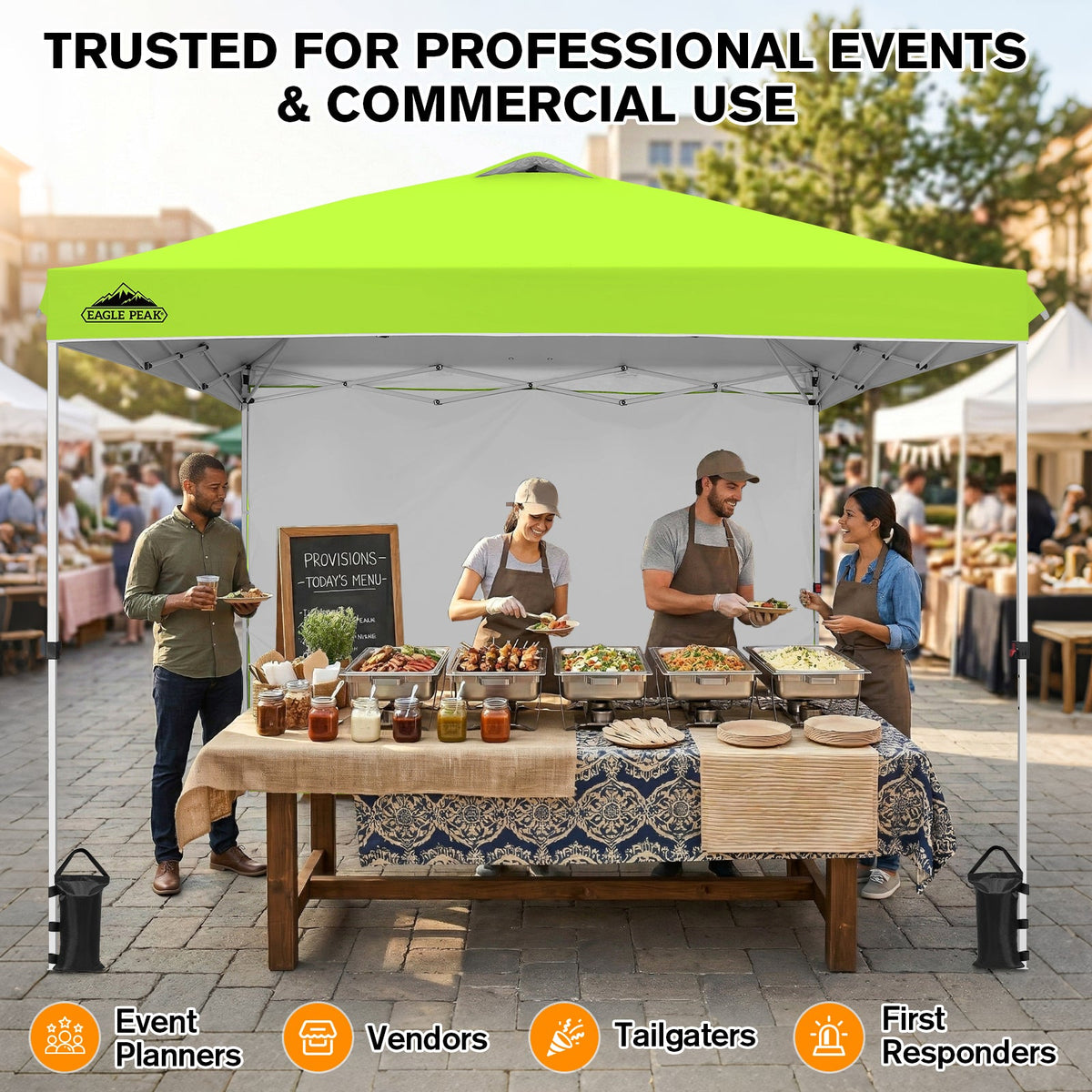 10x10 Pop Up Canopy Tent with 1 Sidewall - Eagle Peak®