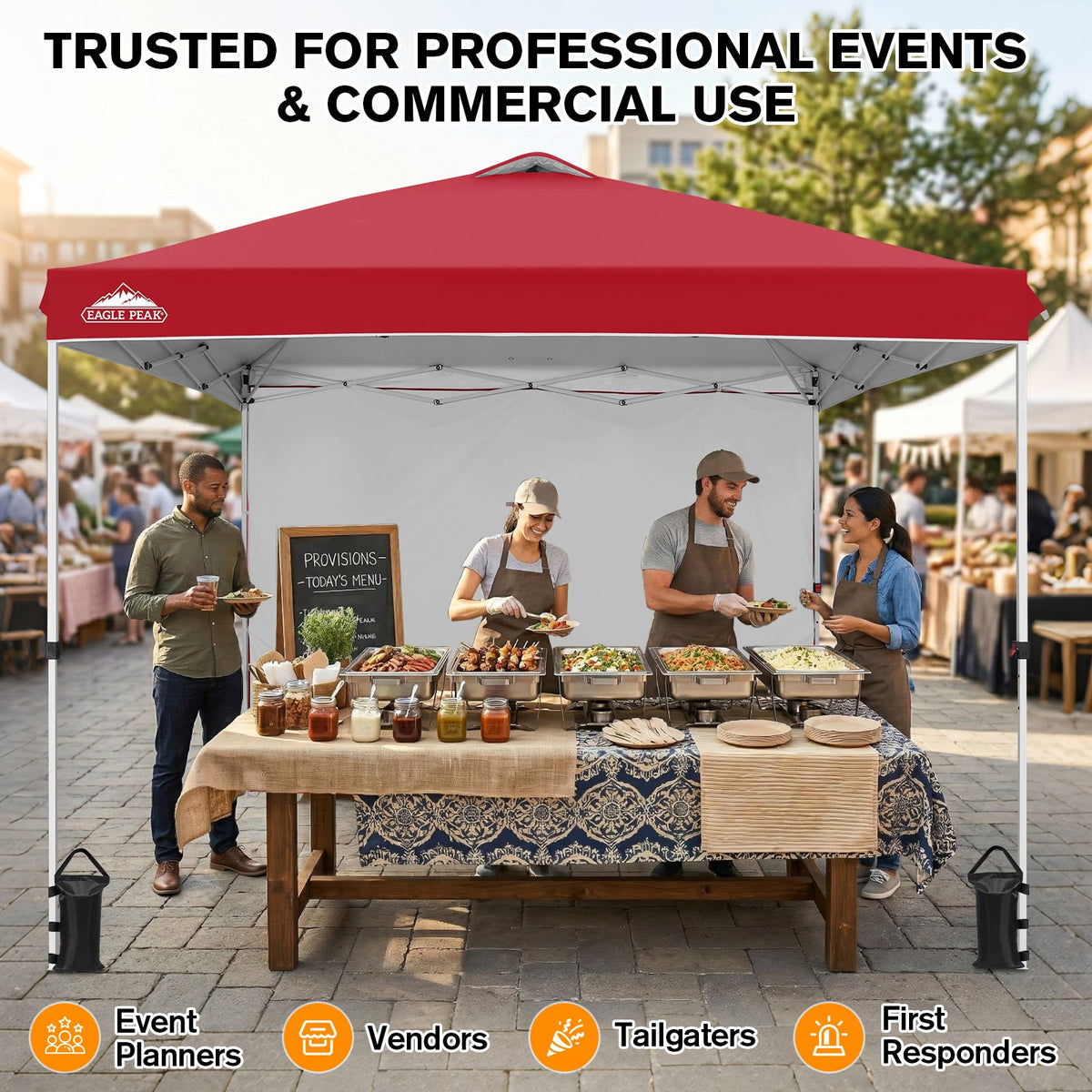 10x10 Pop Up Canopy Tent with 1 Sidewall - Eagle Peak®