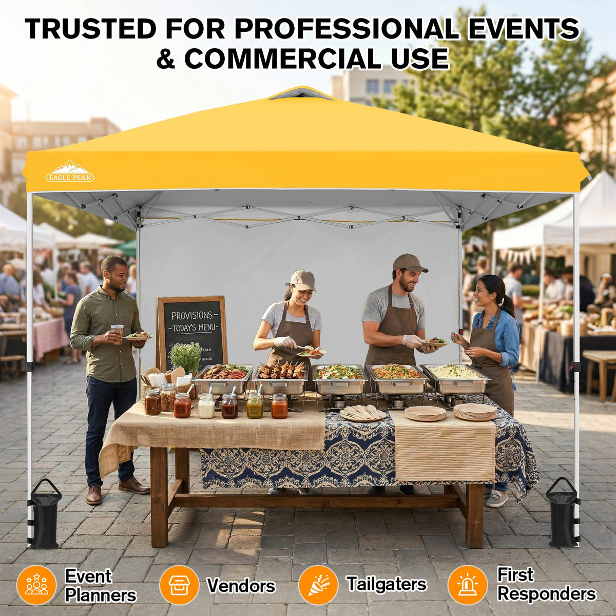 10x10 Pop Up Canopy Tent with 1 Sidewall - Eagle Peak®