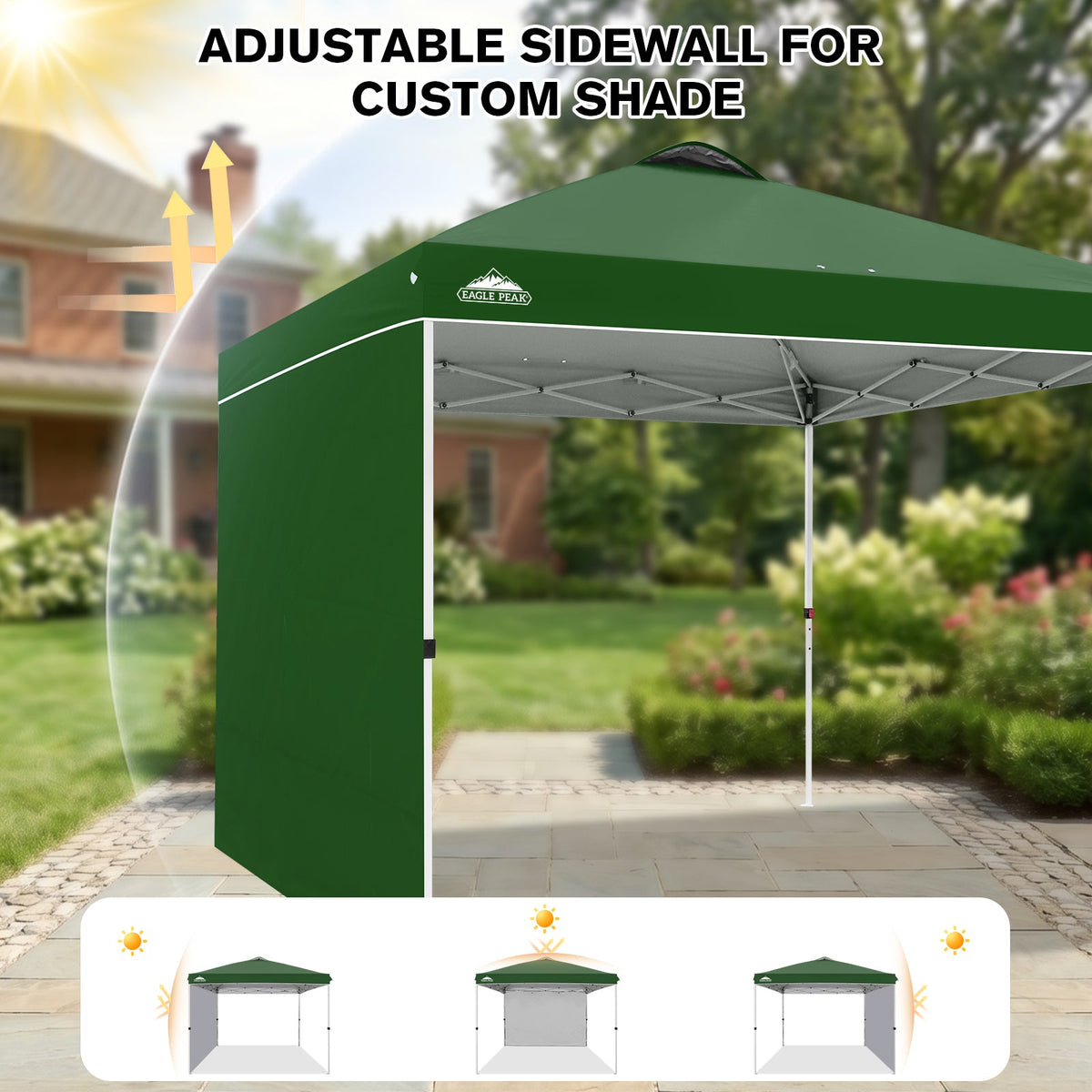 10x10 Pop Up Canopy Tent with 1 Sidewall - Eagle Peak®