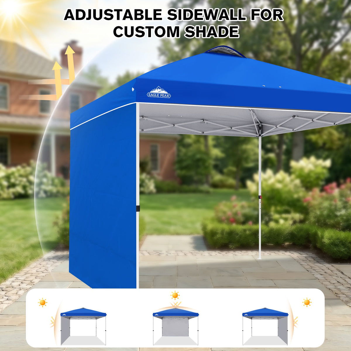 10x10 Pop Up Canopy Tent with 1 Sidewall - Eagle Peak®