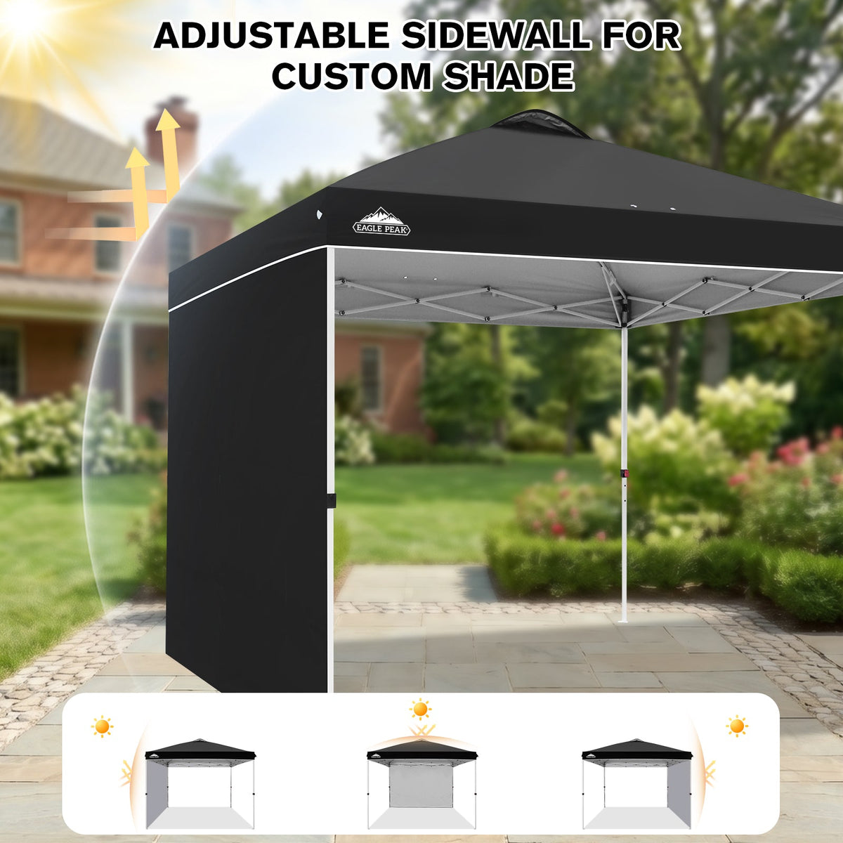 10x10 Pop Up Canopy Tent with 1 Sidewall - Eagle Peak®