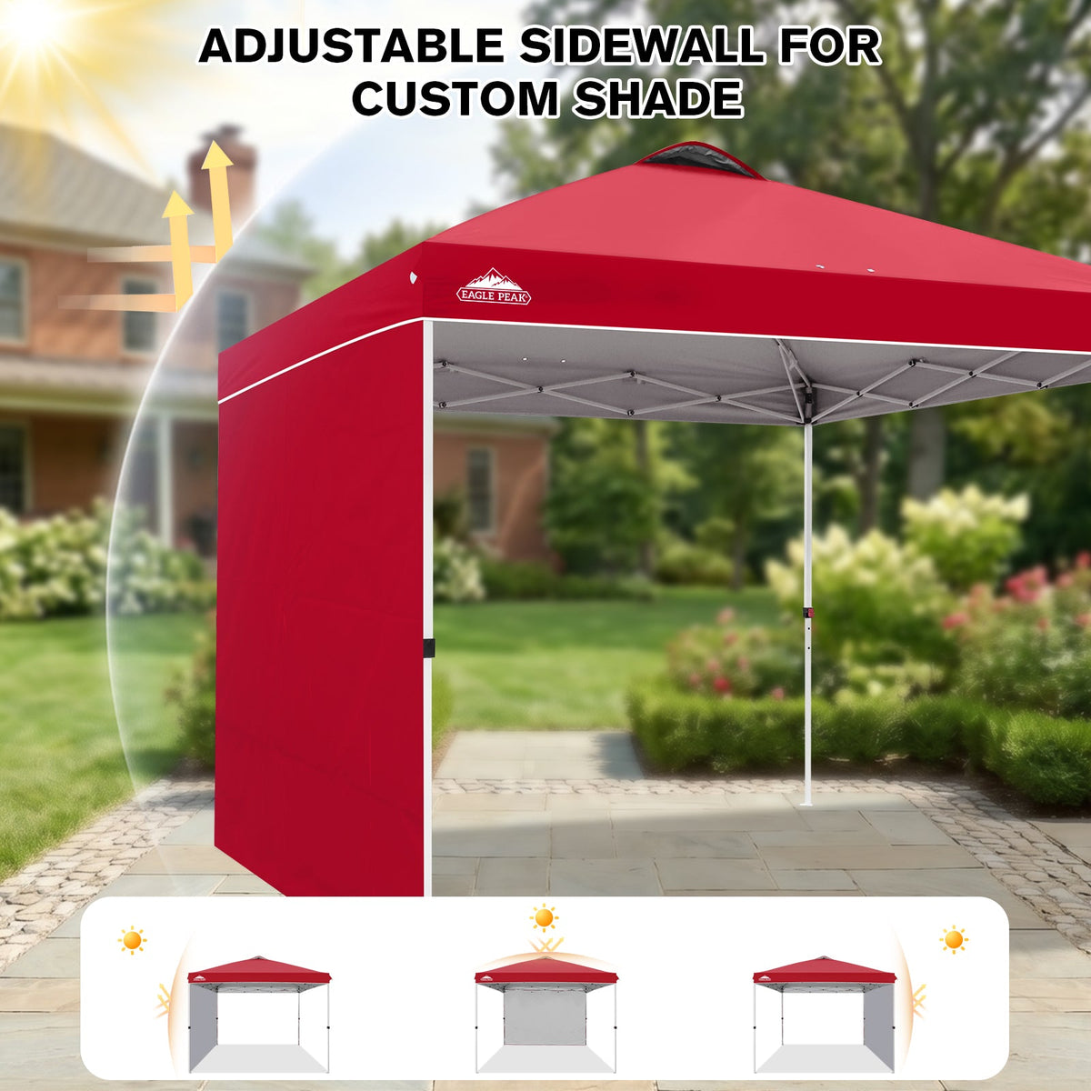 10x10 Pop Up Canopy Tent with 1 Sidewall - Eagle Peak®