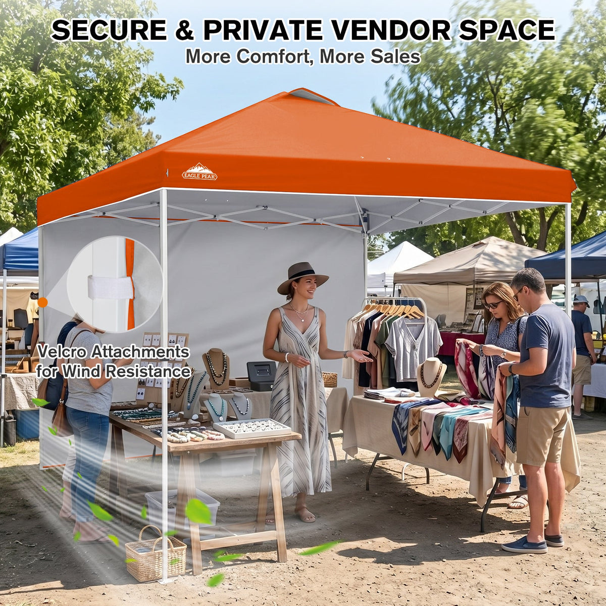 10x10 Pop Up Canopy Tent with 1 Sidewall - Eagle Peak®