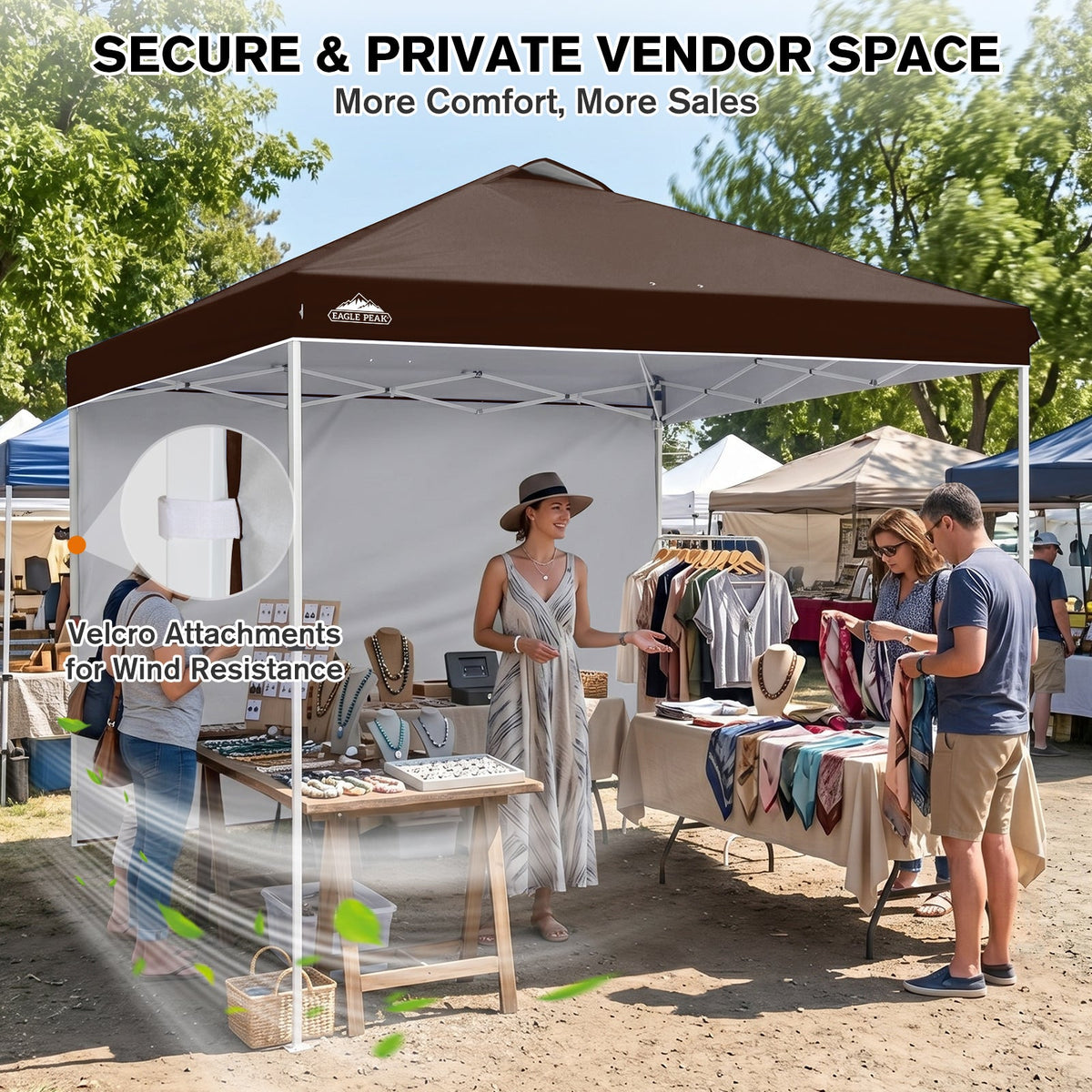 10x10 Pop Up Canopy Tent with 1 Sidewall - Eagle Peak®
