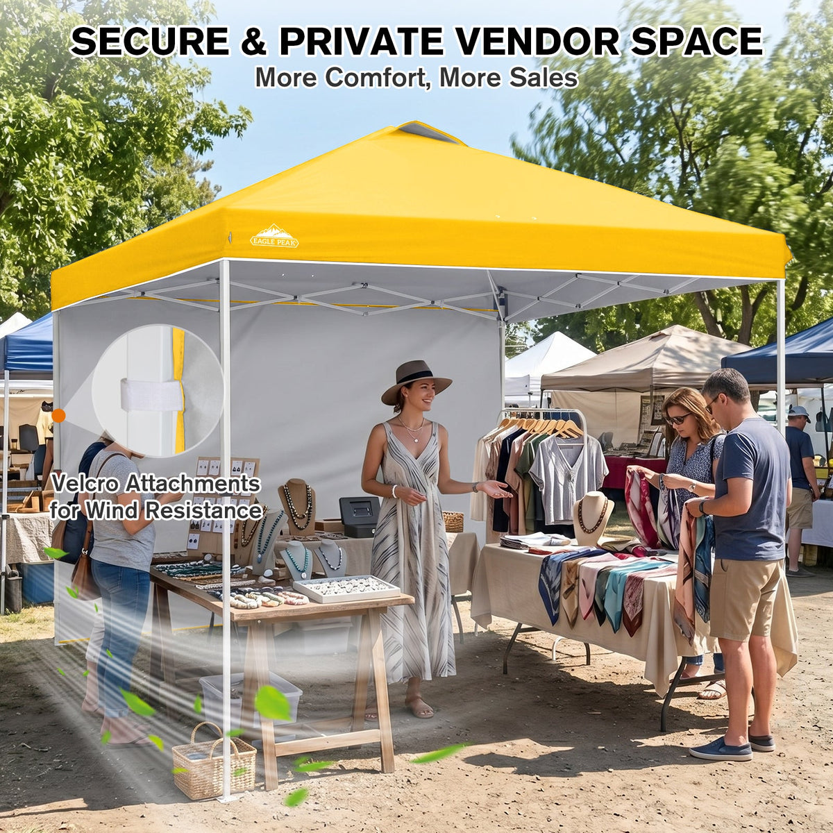 10x10 Pop Up Canopy Tent with 1 Sidewall - Eagle Peak®
