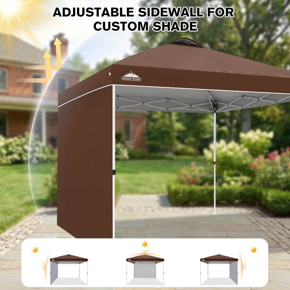 10x10 Pop Up Canopy Tent with 1 Sidewall - Eagle Peak®