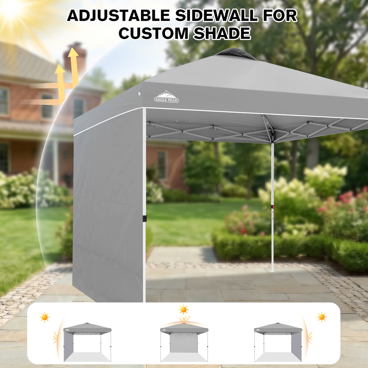 10x10 Pop Up Canopy Tent with 1 Sidewall - Eagle Peak®