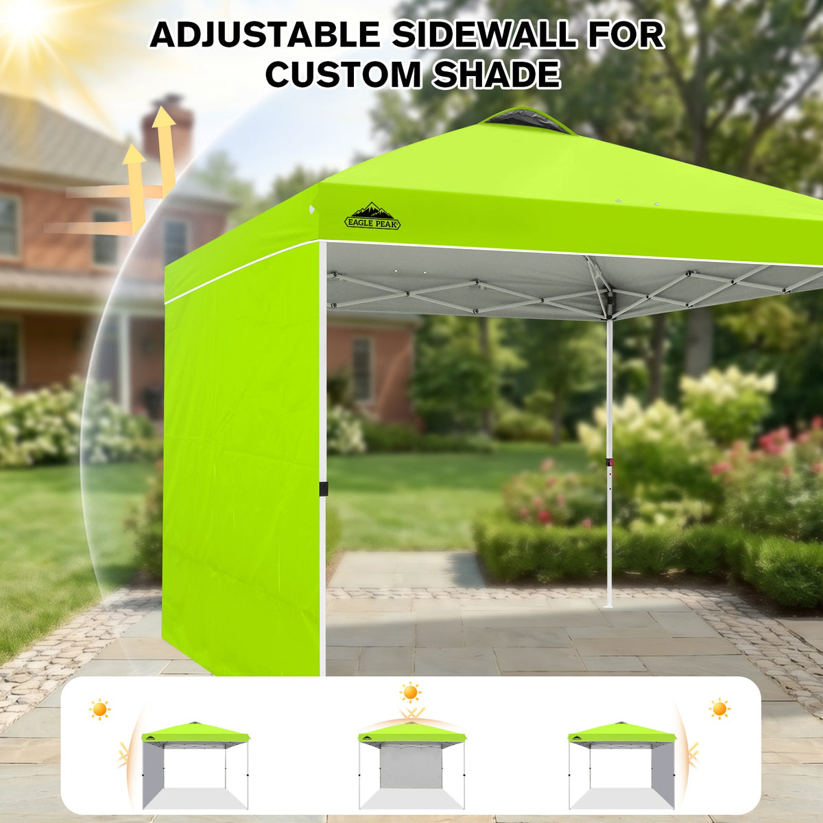 10x10 Pop Up Canopy Tent with 1 Sidewall - Eagle Peak®