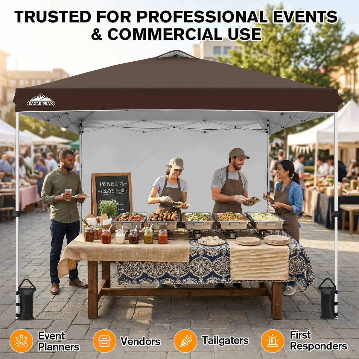10x10 Pop Up Canopy Tent with 1 Sidewall - Eagle Peak®