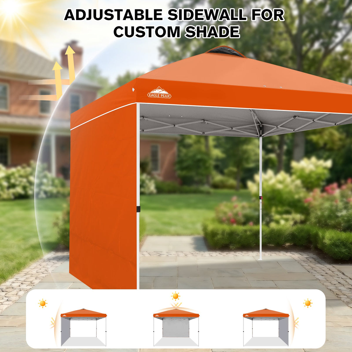 10x10 Pop Up Canopy Tent with 1 Sidewall - Eagle Peak®