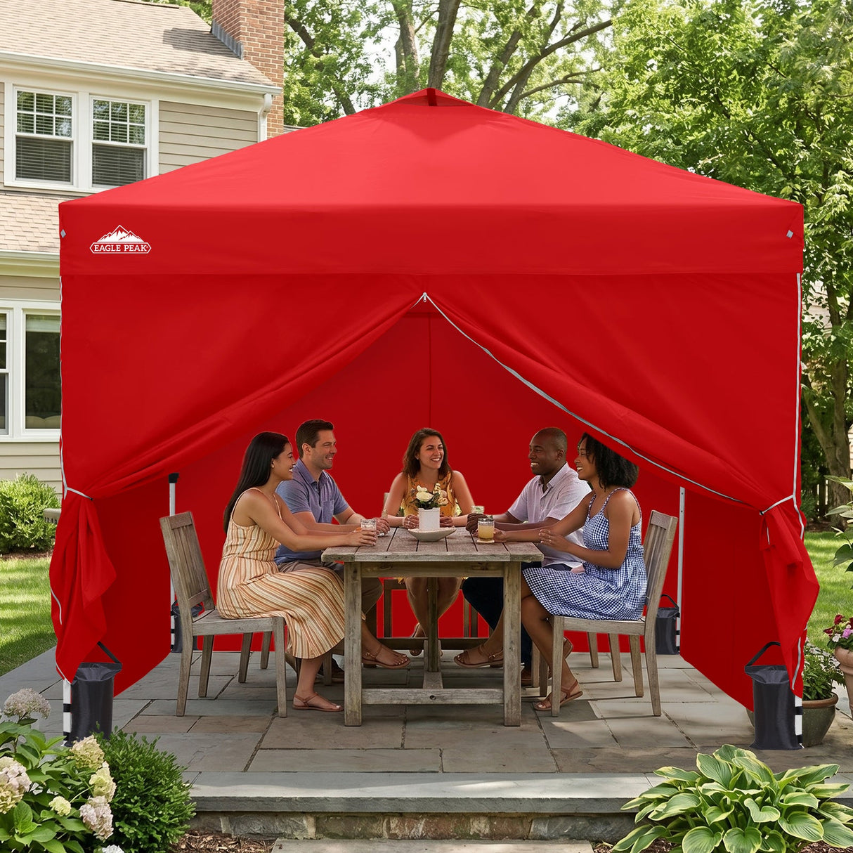 10x10 Pop Up Canopy Tent with Four Sidewalls - Eagle Peak