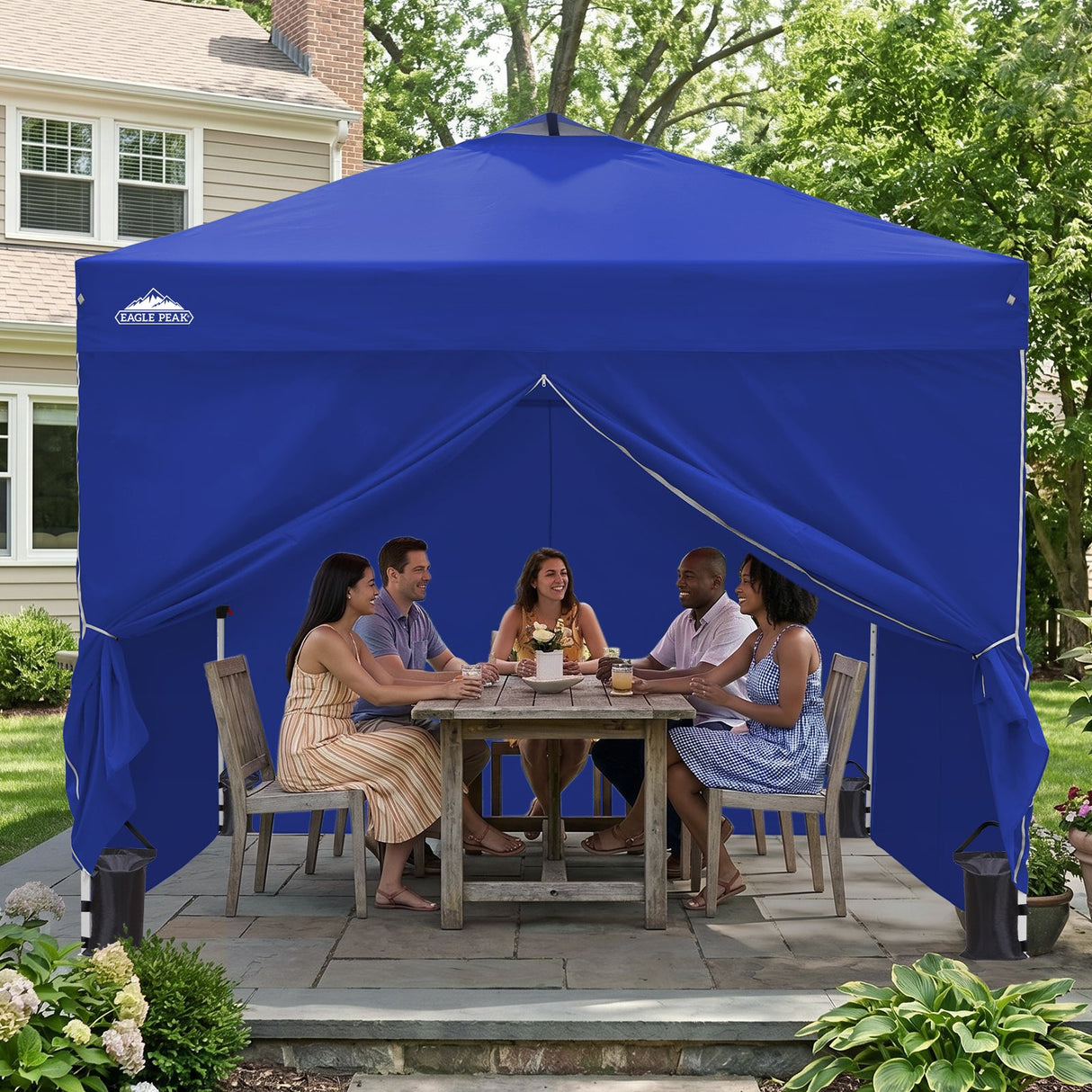 10x10 Pop Up Canopy Tent with Four Sidewalls - Eagle Peak