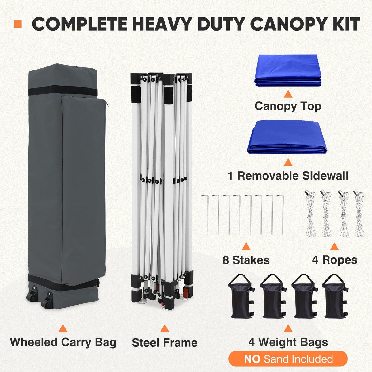 10x10 Pop Up Canopy Tent with One Sidewall - Eagle Peak