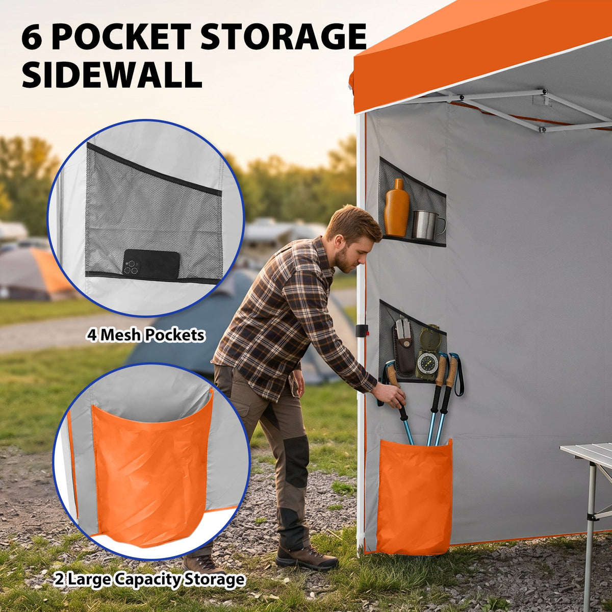10x10 Pop Up Canopy Tent with Sidewalls & Storage - Eagle Peak®