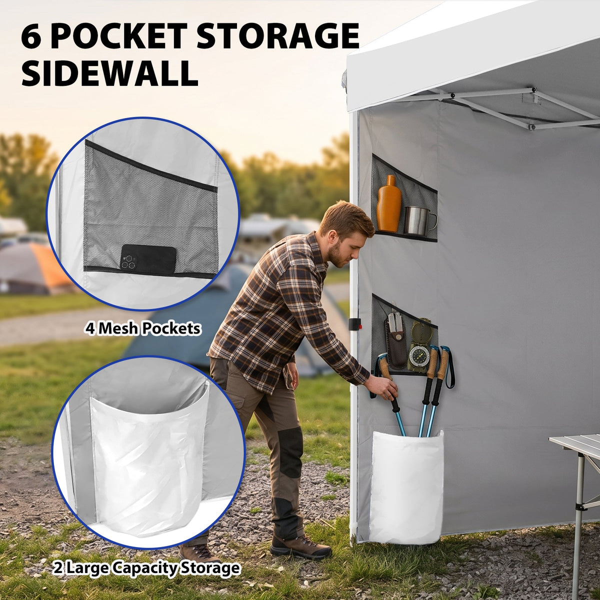 10x10 Pop Up Canopy Tent with Sidewalls & Storage - Eagle Peak®