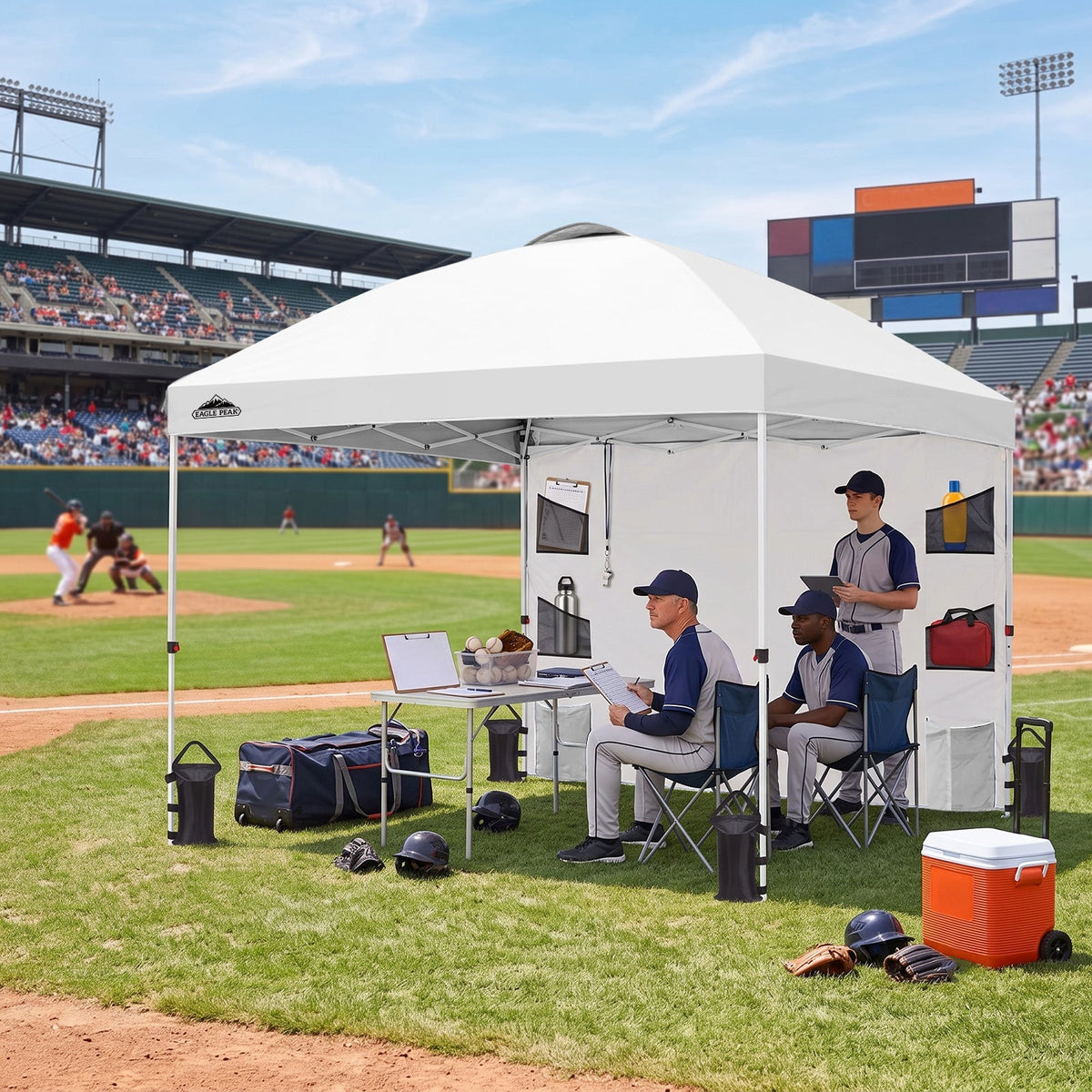 10x10 Pop Up Canopy Tent with Sidewalls & Storage - Eagle Peak®