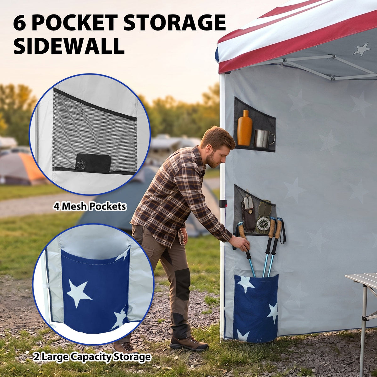 10x10 Pop Up Canopy Tent with Sidewalls & Storage - Eagle Peak®
