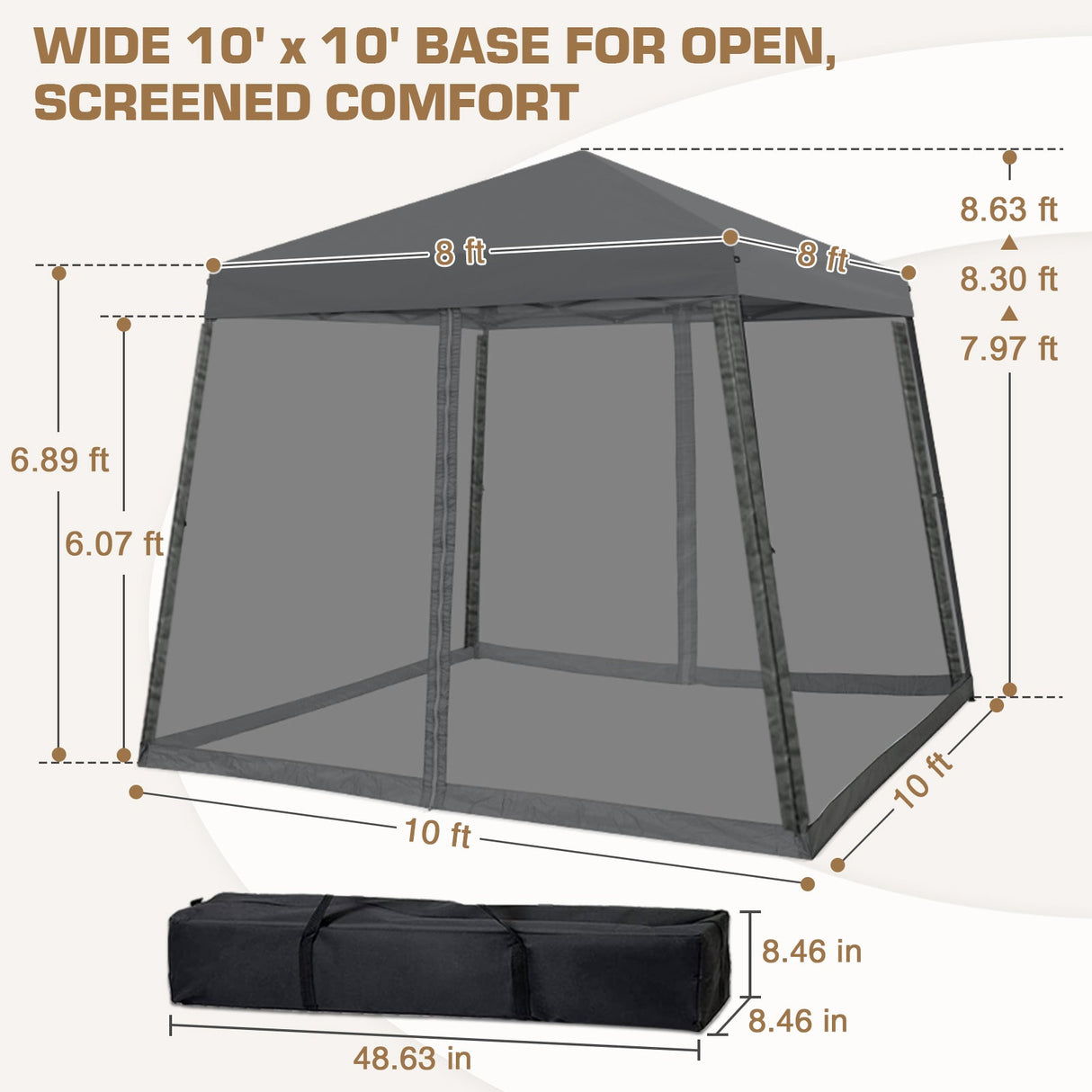 10x10 Slant Leg Easy Setup Pop Up Canopy Tent - Eagle Peak®