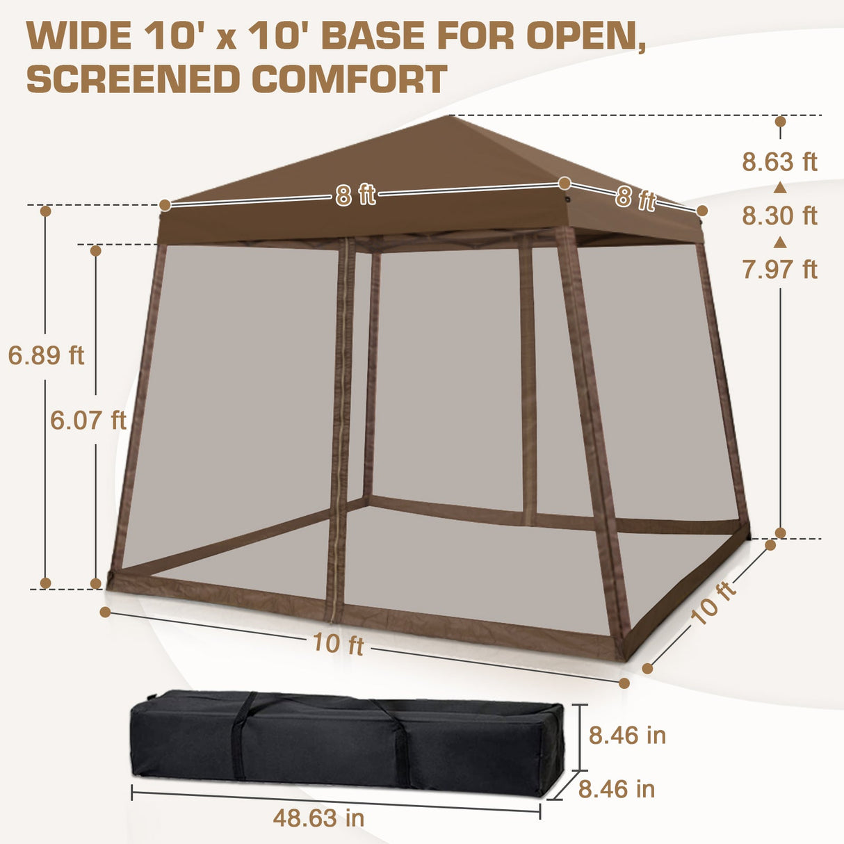 10x10 Slant Leg Easy Setup Pop Up Canopy Tent - Eagle Peak®